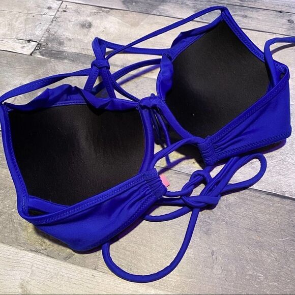 Victoria's Secret Royal Blue Push Up Bikini Top 32B - Picture 3 of 6